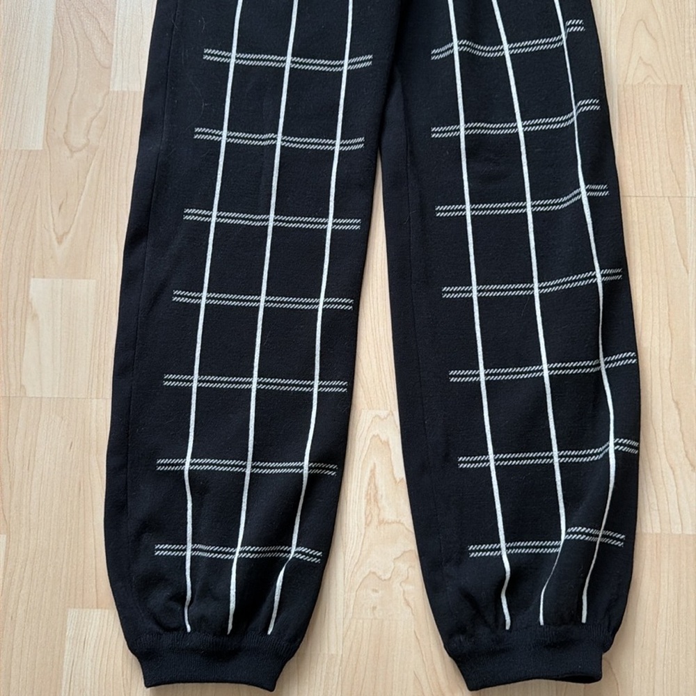 NWOT Chloe black plaid wool blend jogger pant, size S - Picture 4 of 11